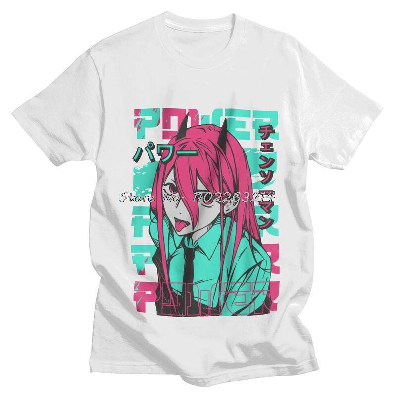 Men's Power T Shirt Short Sleeve Cotton Tshirt Handsome T-shirt Leisure Harajuku Anime Manga Tees Oversized