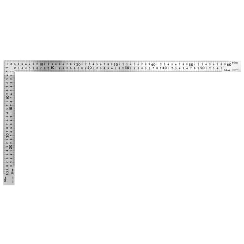 Shinwa Sokutei Zakřivené pravítko, Střední kovové, Standardní typ, Nerezová ocel, 60 x 30 cm, Stejné stupnice na přední a zadní straně, 8 stupnic, 63413
