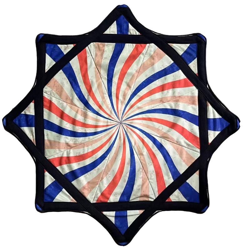 Oggetti di scena rotanti in stoffa per giocoleria con design stampato alla moda per festa al parco evento scolastico divertimento accessori per la pratica della giocoleria