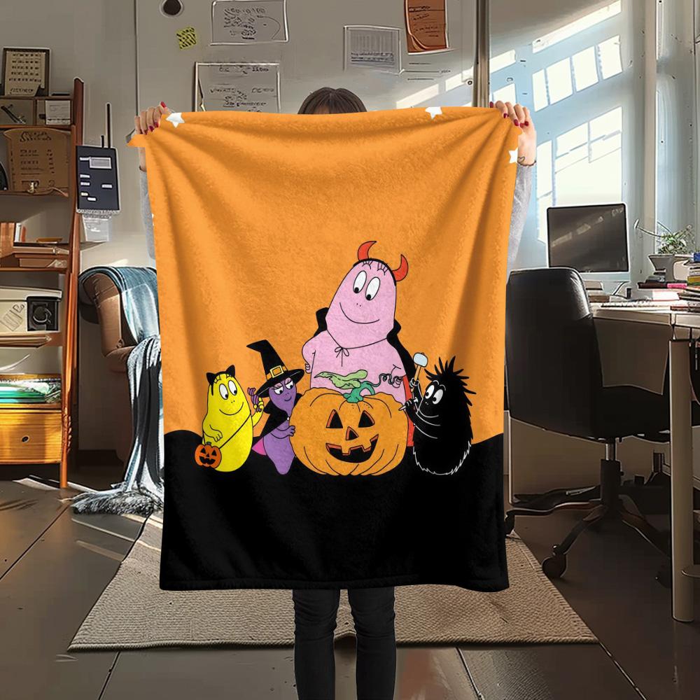Barbapapa Flannel Blanket, High quality Comfortable for All Seasons, Home Decor, Warmth and Comfort