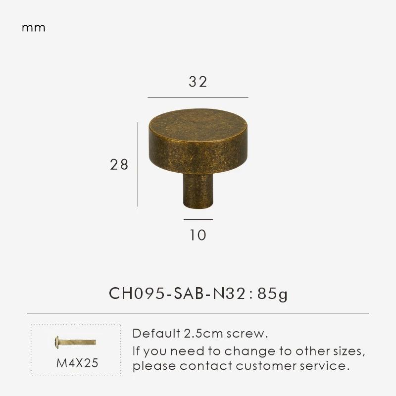 Brass Solid Brass with Vintage Treatment Round Decorative Bottom Board Cabinet Furniture Doors Knobs