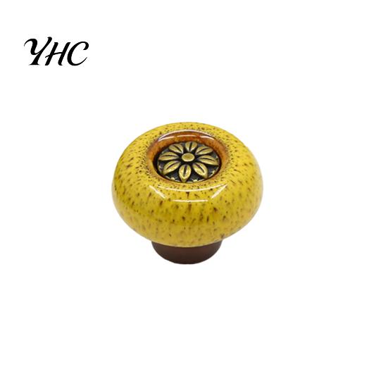 Cabinet Knobs Vintage Flower Carving Anti-rust Home Smooth Drawer Pulls Improvement Leopard Round Handle for Wardrobe