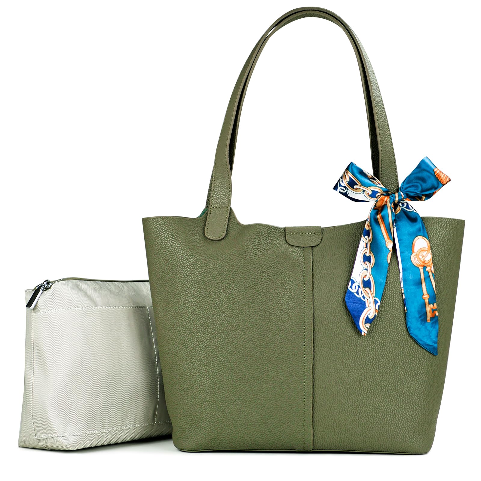 

Tote bag for for shoulder genuine inner accessory stylish [Kyoei-Tech] women, bag-in-bag, commuting, leather, A4, handbag, bag, leather, business, зелений