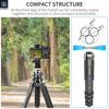 INNOREL Camera Tripod Carbon Tripod Single Lens Reflex Tripod with Ball Head 4 Steps Telescopic Working Height Pipe Diameter 25KG Maximum Load