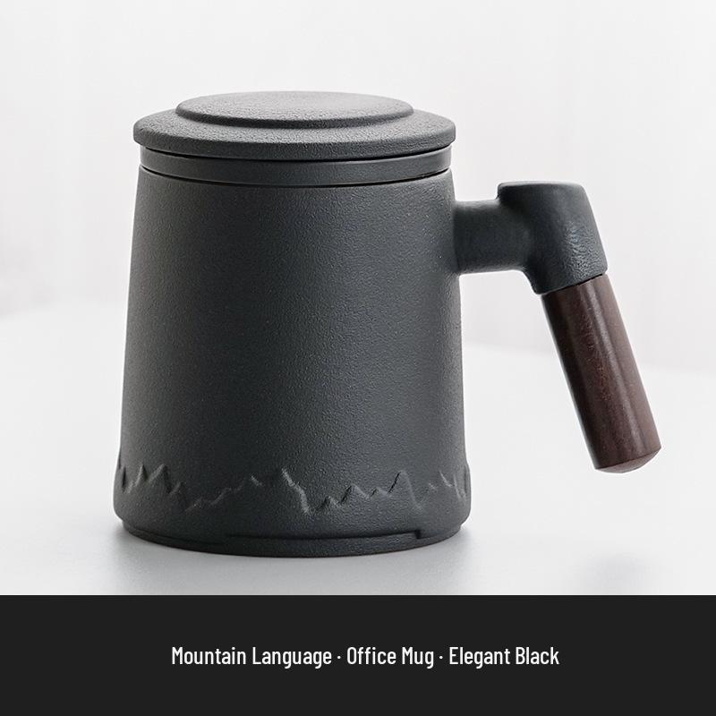 Elegant Ceramic Tea Infuser Mug with Lid - Perfect Office Gift, Custom Engraving Available No Specific Size