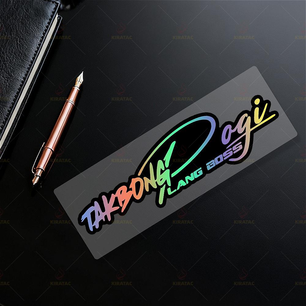 

1pc Takbong Pogi Lang Boss Motocycle Sticker for Motocycle Fuel Tank Fairing Helmet Windshield Car Window Bicycle Vinyl Decals 17.8x4.8cm