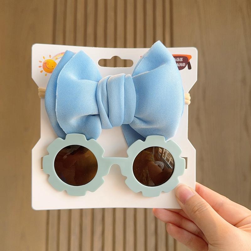 

Детские головные уборы Набор очков Однотонные Мягкие Банты Головные повязки Девочки Кружевная Заколка Ретро Солнцезащитные очки Детская Заколка для волос Наборы повязок для волос