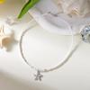 Boho Summer Beach White Beaded Necklace for Women Minimalist Silver Color Starfish Pendant Choker Perfect Vacation Jewelry Gift
