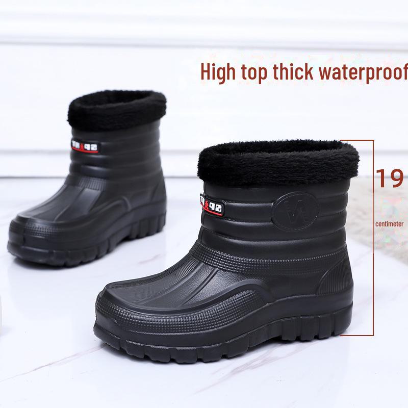 High-Top Waterproof Winter Boots with Thickened Insulation and Non-Slip Sole