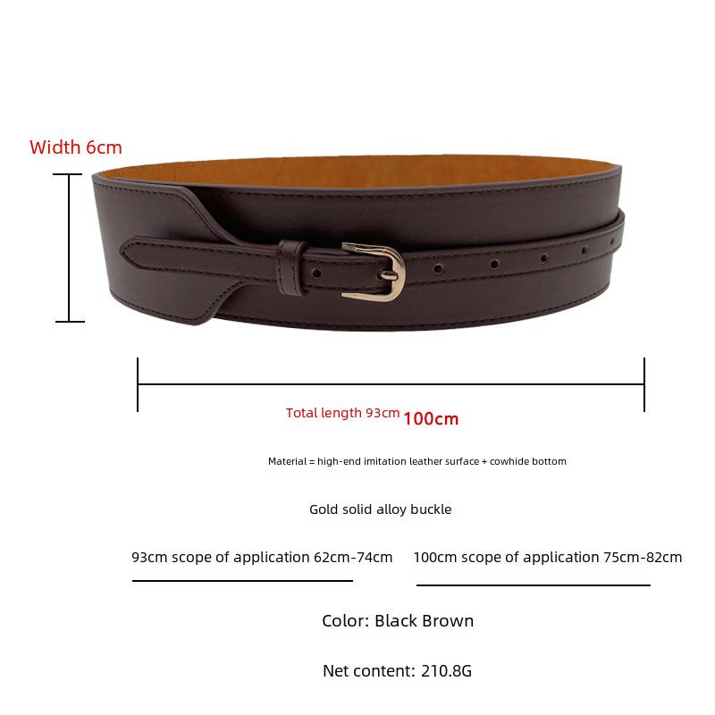 And Black Elegant Coffee Faux Leather Wide Waist Belt For Stylish Outfits Womens