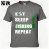 Tshirts For Unisex Breathable For Man Crew Neck Tshirt Casual Eat Sleep Fishing Repeat Retro Man Top Tees Soft Cotton Tee Casual