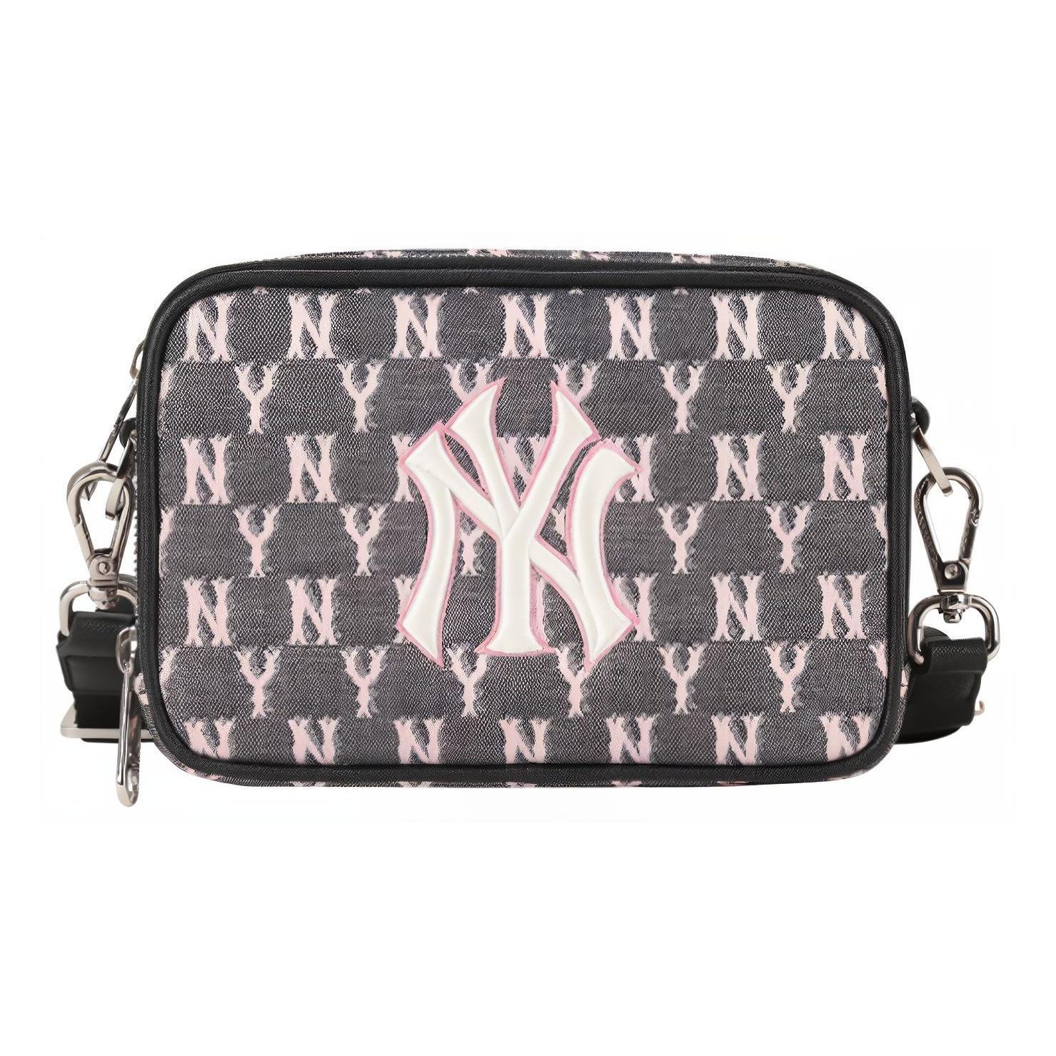 MLB Monogram Series New York Vintage All Over Print Zipper Camera Bag Unisex Shoulder Bag Cherry-Blossom-Pink 32BGDM011-50L Mini