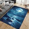 Moonlit ocean under night sky carpet Yoga living room room decor children's crawling mat doormat area rug games mat
