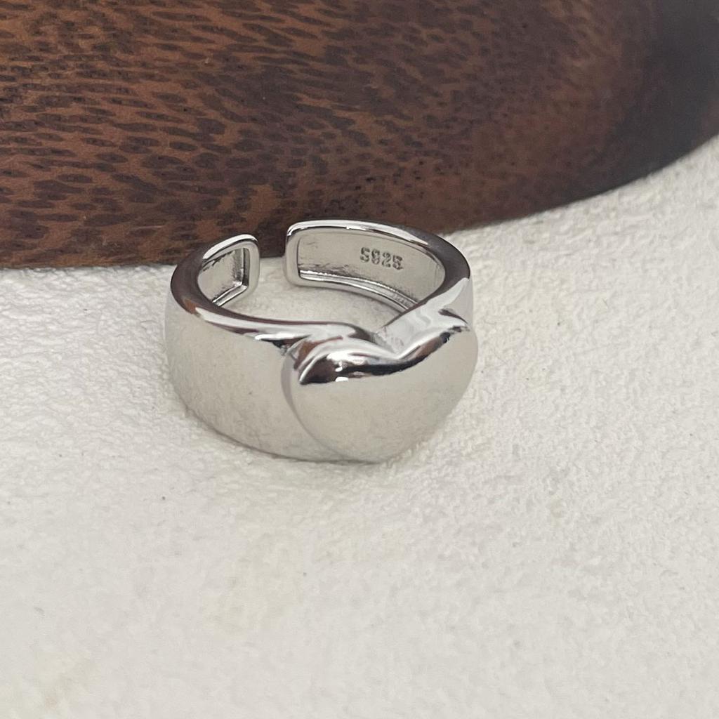 Xiaomi 925 Sterling Silver Rings For Women Men Fine Jewelry Finger Adjustable Open Shinning Heart Ring For Party Birthday Gift
