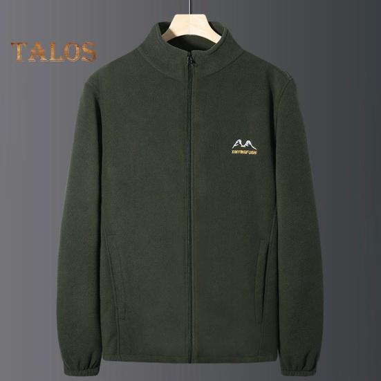 Herrenjacke Stehkragen Langarm Einfarbig Verdickter Mantel mit Taschen Herbst Winter Lässige Reißverschluss Oberbekleidung