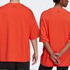 Adidas Solid Color Logo Casual Crew Neck Short Sleeve T-Shirt Unisex Tops Semi-Fluorescent-Red H61131