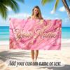 Abstract Geometric Theme Soft Beach Towel Personalized Custom Name Text Towel Portable for Beach Pool Travel