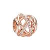 Shimmering And Polished Line Charm Bead Women Jewelry Rose-Gold 781388CZ