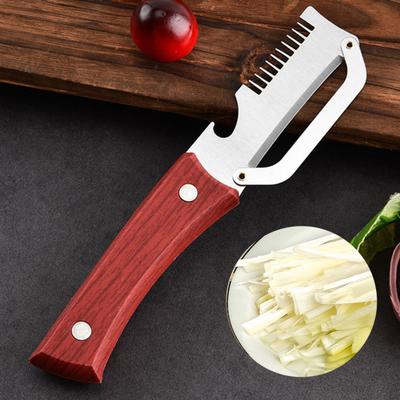 Vegetable Peeler with Wooden Handle Stainless Steel Blade Kitchen Tool Built-in Bottle Opener Peeler for Peeling And Slicing Vegetables