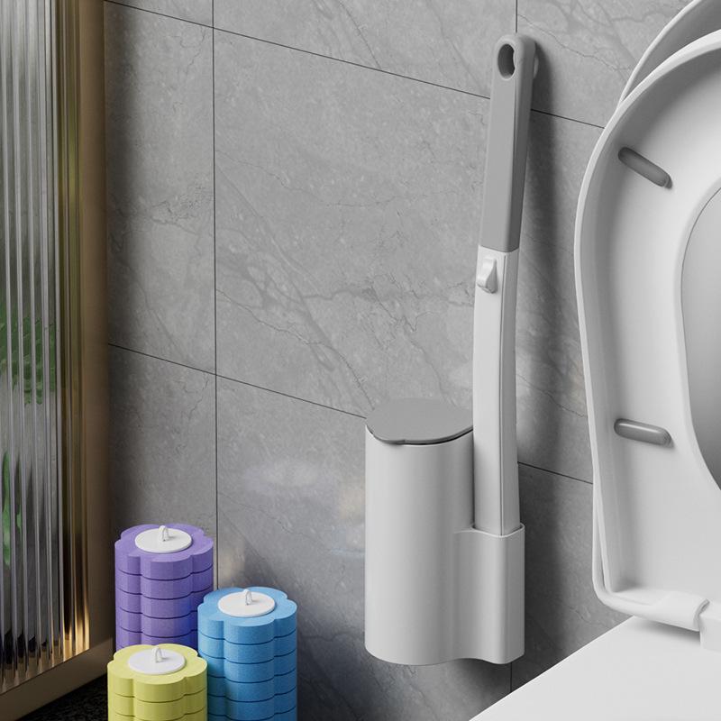 Wall-Mounted Disposable Toilet Brush with Integrated Design