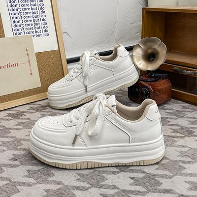 Zapatos Blancos Pequeños de Mujer Primavera y Otoño Nueva Moda Combinable Zapatillas Deportivas Casuales de Suela Gruesa