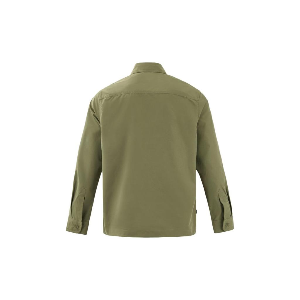 Timberland Logo Versatile Work Long Sleeve Shirt Unisex shirts Khaki-Green A418F-590