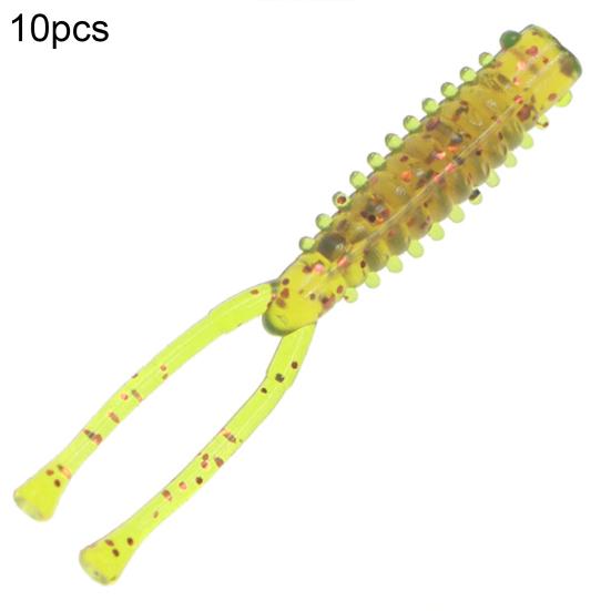 10Pcs/Set 4.2cm Double Tail Soft Lure Bionic Fake Fish Baits Fishing Accessories