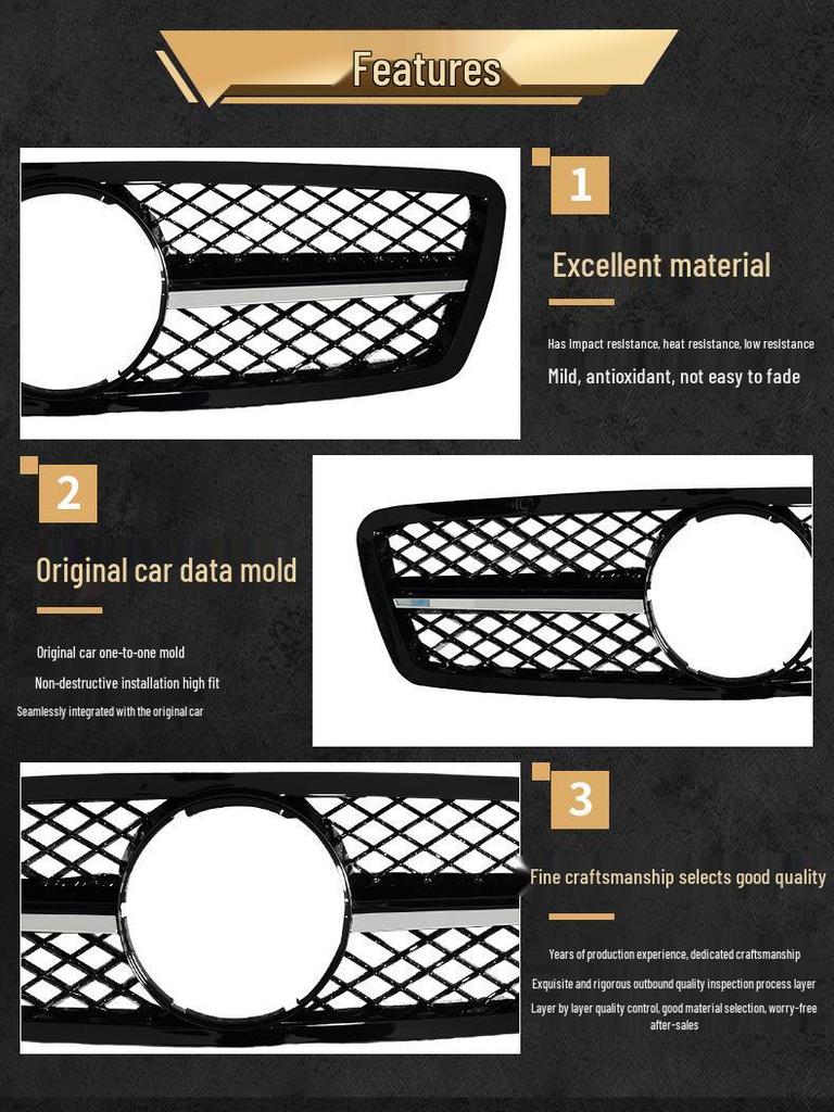 AMG-Style Grille Mesh for Mercedes-Benz W203 C-Class 180/200/260