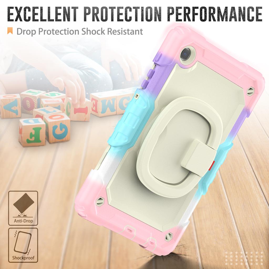 Rotating Stand Heavy Duty Case For Samsung Galaxy Tab A7 Lite 8.7 2021 SM-T220 SM-T225 SM-T225N SM-T227U With Handle Grip Cover