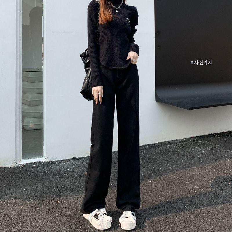 Damen Jeans mit hoher Taille und weitem Bein - Sommer 2025, Locker & Schlankmachend, Bodenlang