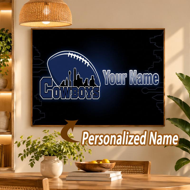 Custom Name Dallas Cowboys 5D Diamond Painting Personalized Full Drill Diamond Art Kit Gift