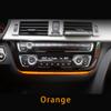 Car Radio Trim LED Dashboard Center Console AC Panel Light Blue Orange Atmosphere Light For BMW F30 F31 F32 F34 F36 3/4 Series