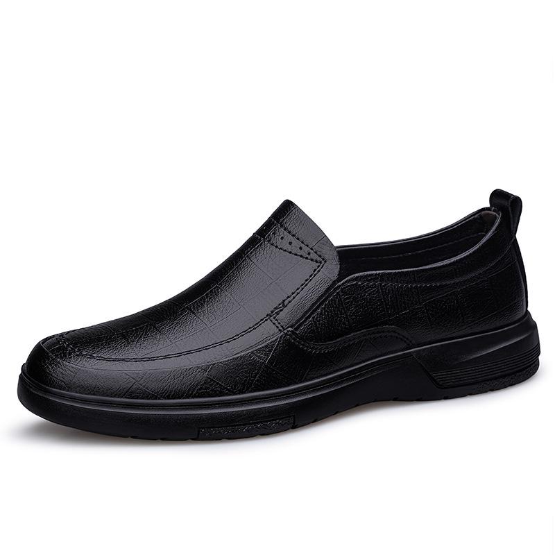 Two-Layer Cowhide Men s Slip-On Loafers: Casual, Business, Non-Slip, Wear-Resistant, Large Size Dad Shoes. Size 47
