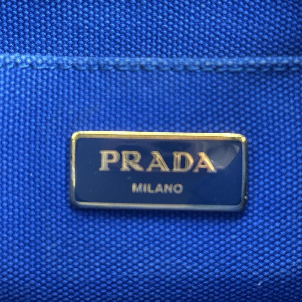 PRADA Canapa mini Tote Bag denim blue Women B2439G Used