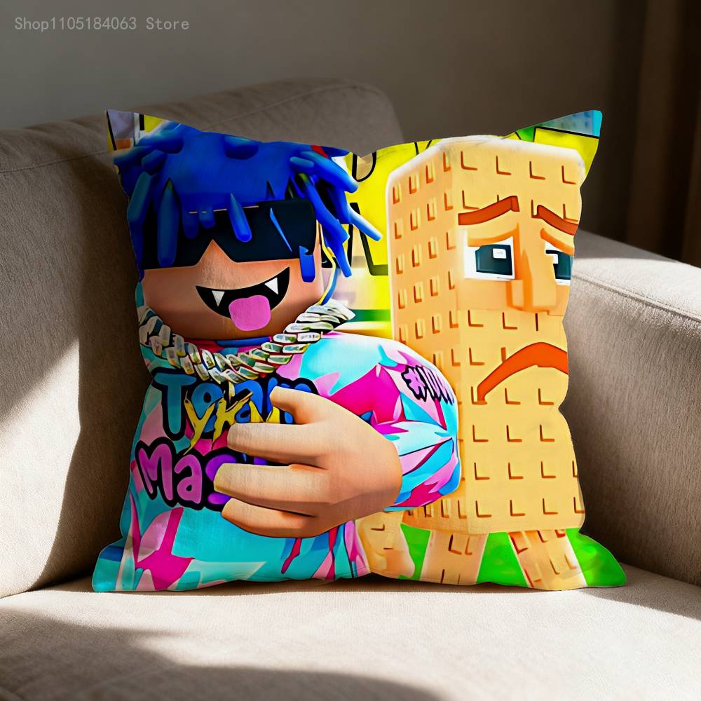 S-Steal A B-Brainrot No 9 House Pillow Case Print Polyester Fiber 40X40 Cm Home Sofa Throw Cushion Cover Decoration