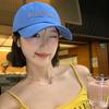 The New Korean Style Face Showing Small Cap with Letter Embroidered Blue Baseball Cap for Women In Spring Is A Trendy High Quality Baseball Cap