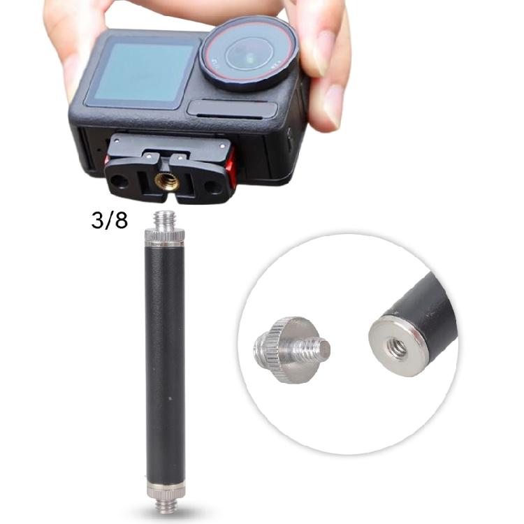 15mm Durchmesser 3/8 Außengewinde zu Außengewinde Gewindestange DSLR Zubehör Mehrzweck Befestigungsschraube Adapterrohr 3 Längen