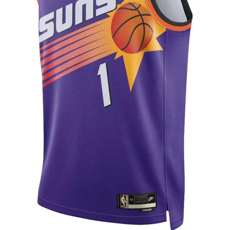 Nike NBA Retro Jersey Fan Edition 22-23 Phoenix Suns Devin Booker No. 1 Breathable Unisex Tops Purple DO9452-506