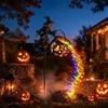Čarodějnický kotel Venkovní světla Halloweenová světla na zahradu, Létající silueta Zahradní kolík s barevnými LED, Strašidelný dekorativní lucerna pro trávník, cestičku, stezku