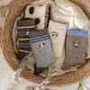 Coffee Color Warm Velvet Embroidery Versatile Trendy Socks Puppy Mid-Leg Socks Plush Warm Stockings Are One Size