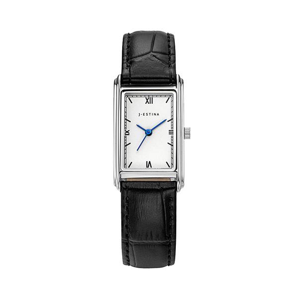 Jeieseutina Nuovo Tempo Rectangle Leather Watch (Jwt2Le5Bs502Whbk0)