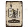 Plaque Metal Tin Signs Drink Gin Tonic Wall Decoration Vintage Art Posters Iron Painting for Man Cave Home Cafe Garden Club Bar