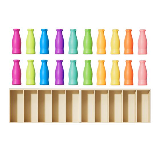 1 Set Bottle Color Matching Toy with 10/20 Colorful Bottles Children Toddlers Boys Girls Memory Training Bottle Color Match Educational Board Game