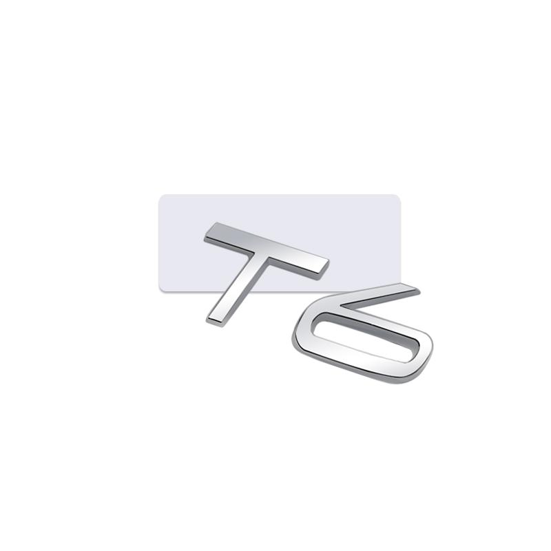 Car Sticker Metal Emblem T5 T6 Badge Trunk Decal For Volvo V40 V60 V90 XC60 XC90 XC40 S60 S90 S80 C30 Accessories