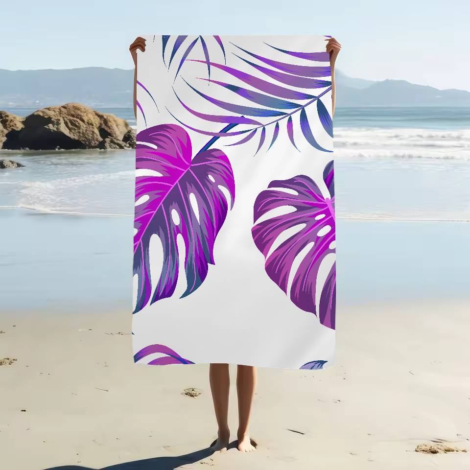 Tropical Plant Pattern Print Cartoon Beach Towel Cute Kawaii Room Decor Bath Girls Children Hand Towels For Bathroom Shower