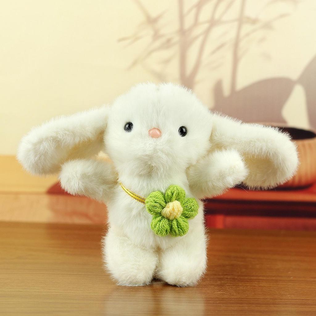 Adorable Flower Rabbit Plush Keychain Charm Pendant
