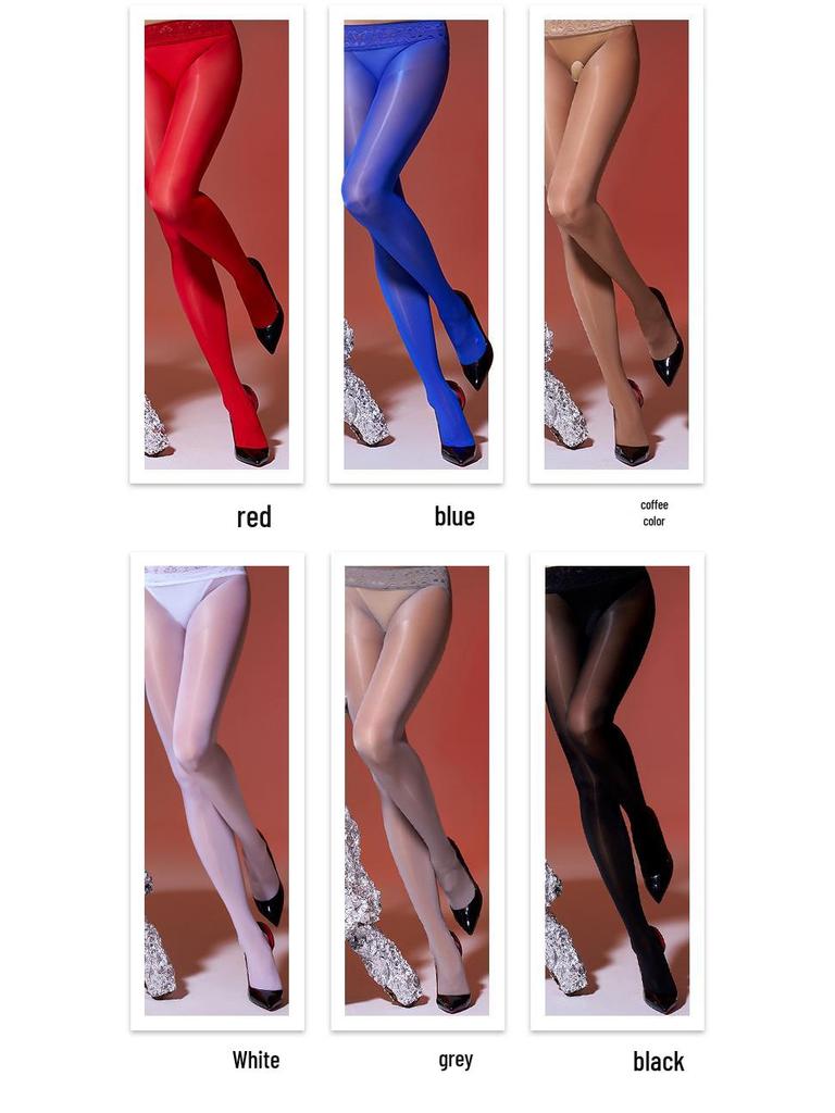 360 Glossy Low-Waist Seamless Leggings: 912-Needle Lace, Open Crotch, Women's Anti-Hook Stockings with Horse Oil Finish.