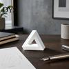 Matte White Figurine Triangle Sculpture, 3D Printed Optical Illusion Figurine, Abstract Minimalist Geometric Modern Sculpture Desktop Decoration