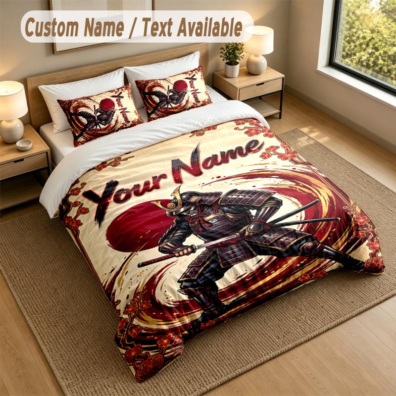 Decorative Artwork Theme Personalized 3Pcs Bedding Set Custom Text & Name 1 Sheet 2 Pillowcases Household Bedding 1pc