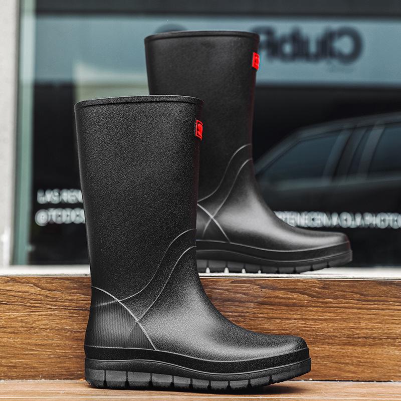 Herren High-Top Wasserdichte Rutschfeste Arbeitsstiefel: Strapazierfähige Gummistiefel für Angeln und Bauwesen